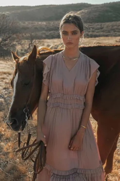 Willa Ruffle Dress In Lavender