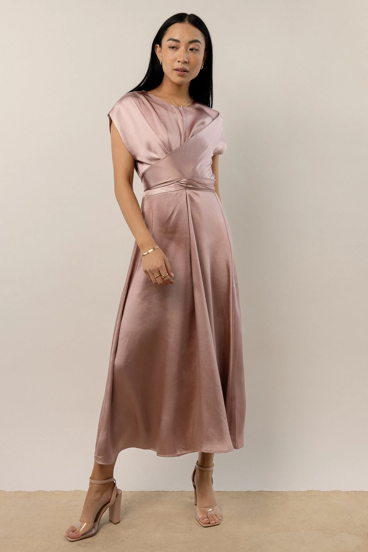 Rosalind Midi Dress In Mauve - Image 5