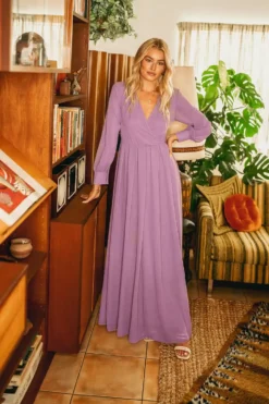 Veronica Maxi Dress In Lilac - FINAL SALE