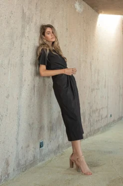 Dakota Midi Dress In Black - Final Sale