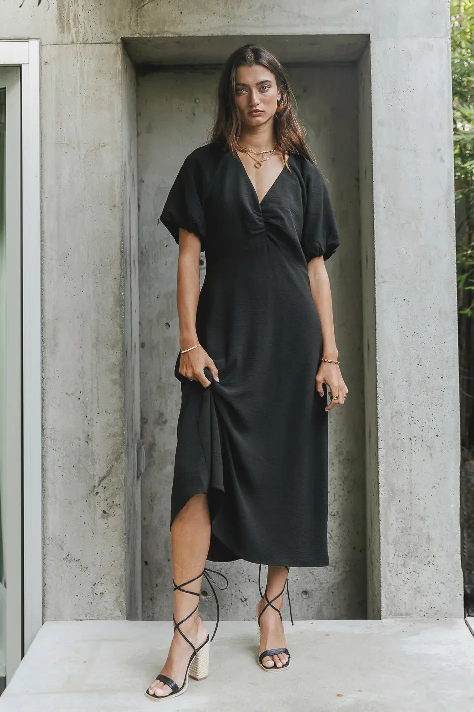 Maeve Midi Dress In Black - Image 3