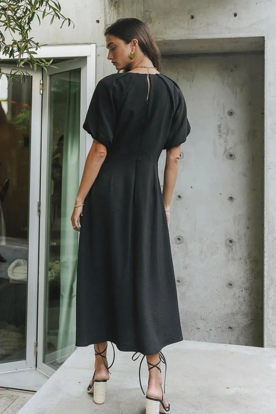 Maeve Midi Dress In Black - Image 4