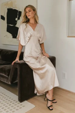Elora Maxi Dress In Champagne - Final Sale