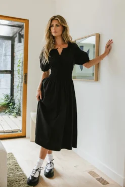 Jaxie Midi Dress In Black