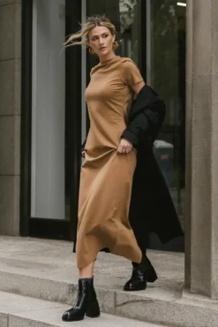 Ciara Maxi Dress In Camel