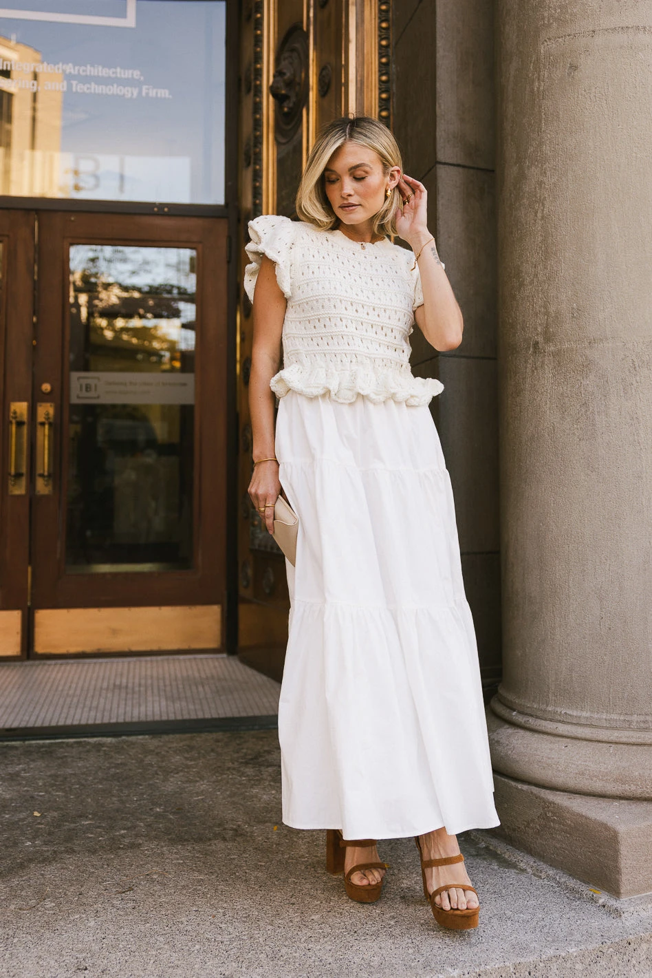Carey Maxi Dress In Cream - Image 4