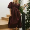 Claire Maxi Dress In Burgundy