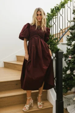 Claire Maxi Dress In Burgundy