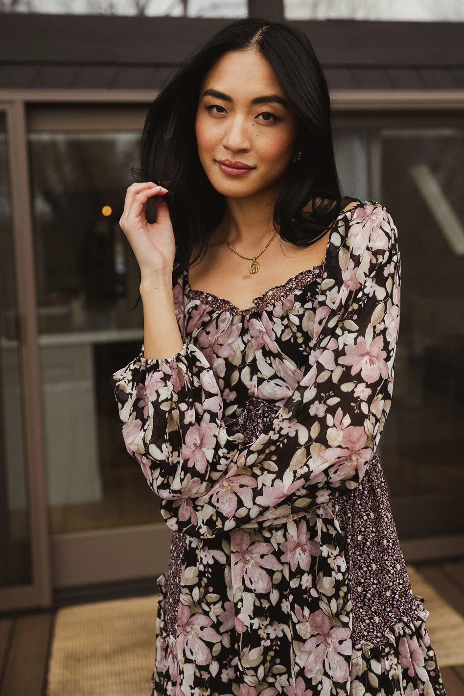 Floral Patchwork Midi Dress - Image 3