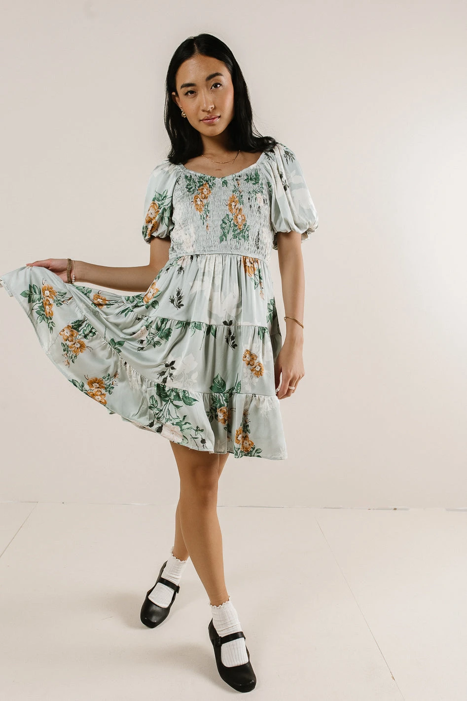Mariko Smocked Floral Dress