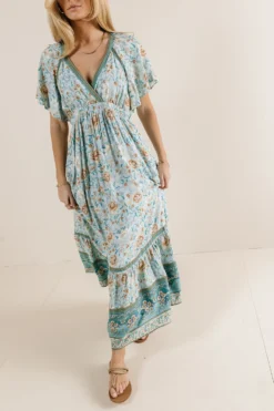 Cary Floral Dress In Blue