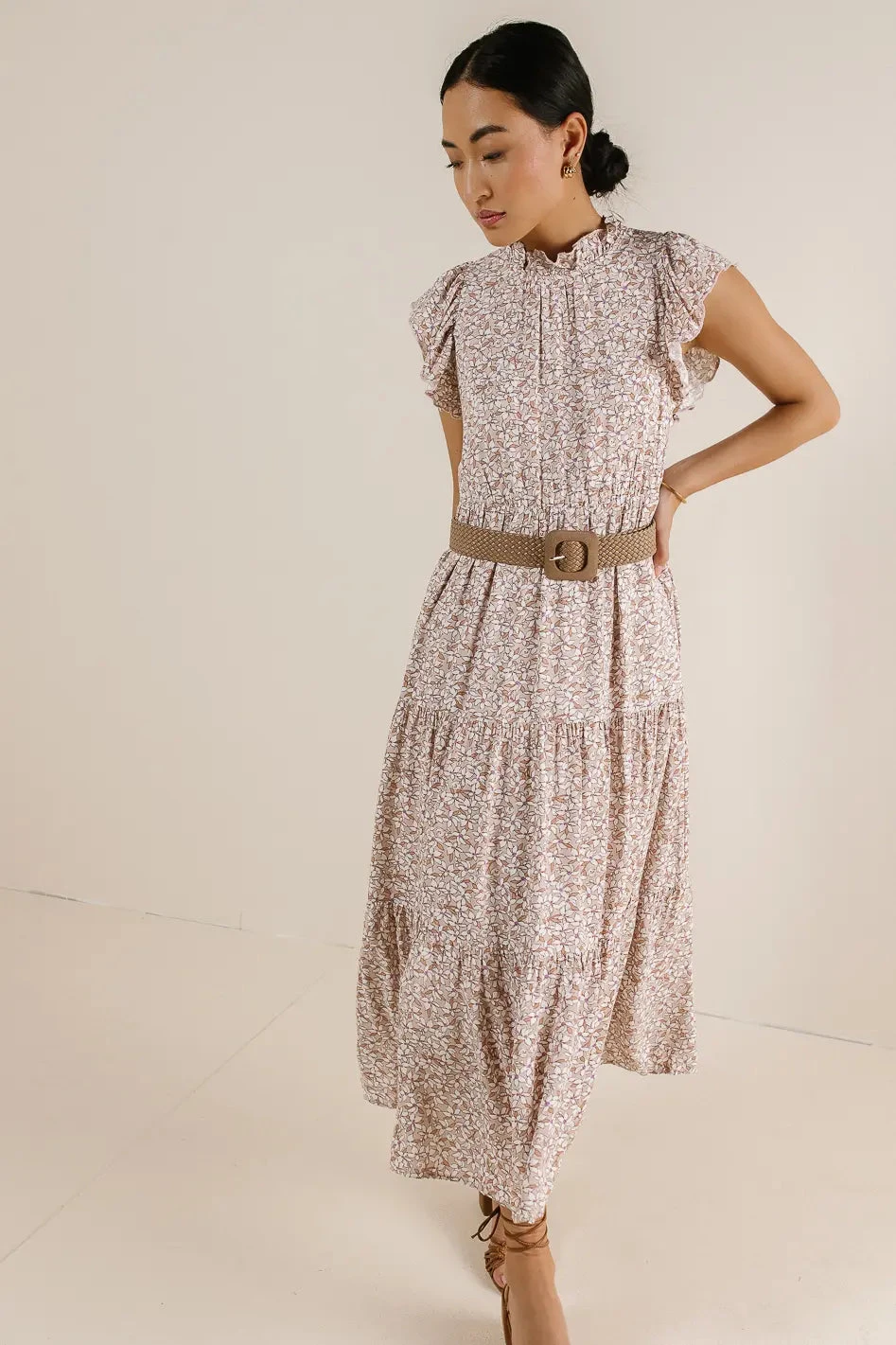 Sabyn Floral Dress In Mauve - Image 2