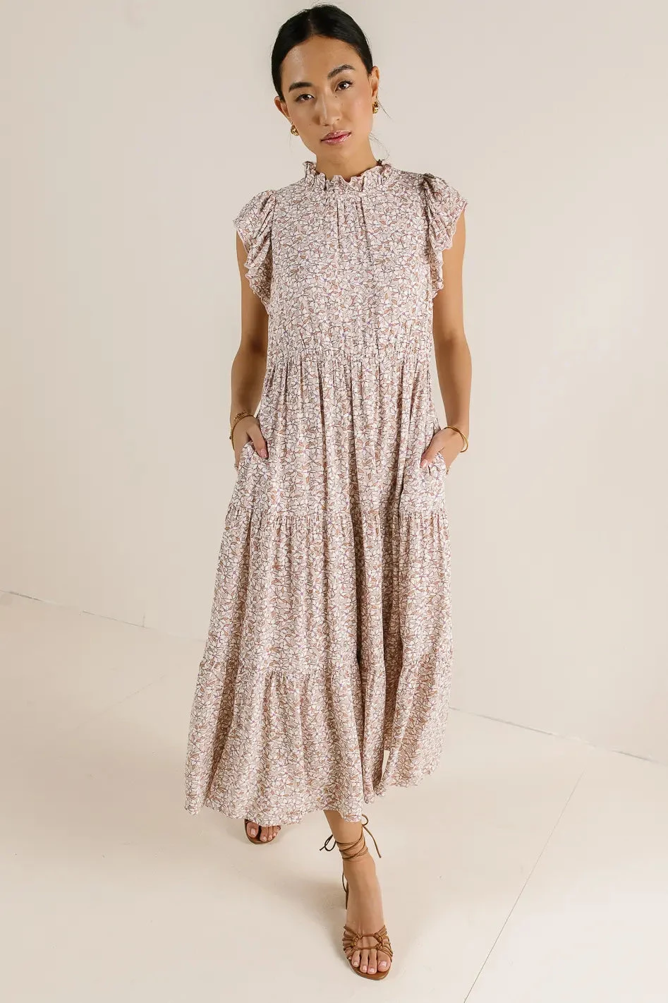 Sabyn Floral Dress In Mauve