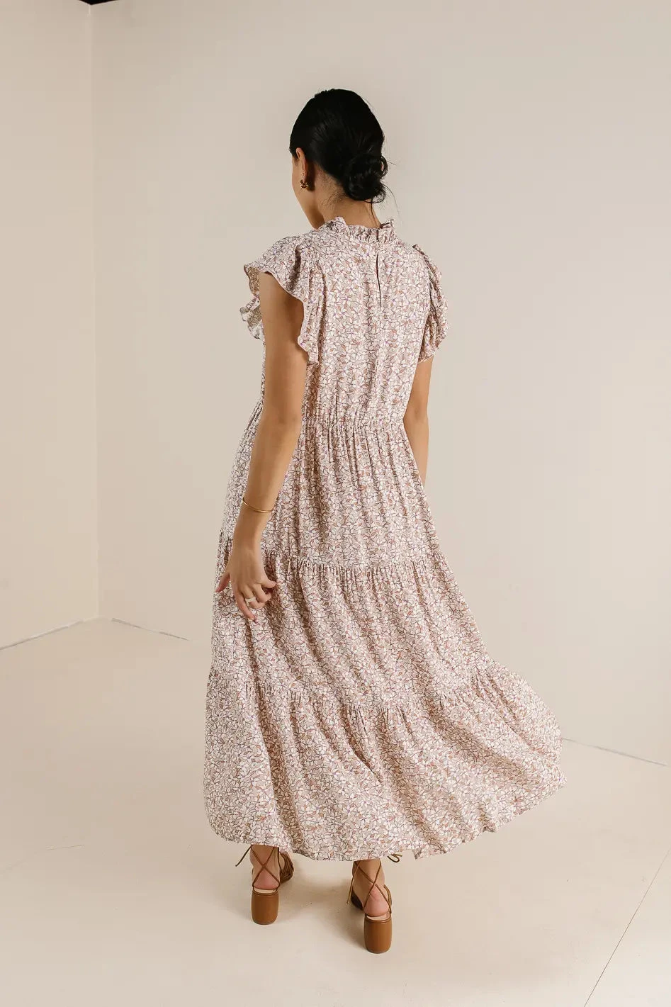 Sabyn Floral Dress In Mauve - Image 4