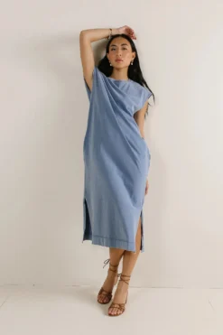 Shelese T-Shirt Dress In Blue