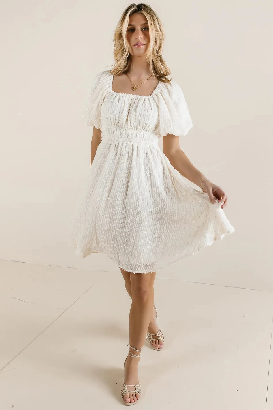 Aniston Textured Mini Dress - Image 3