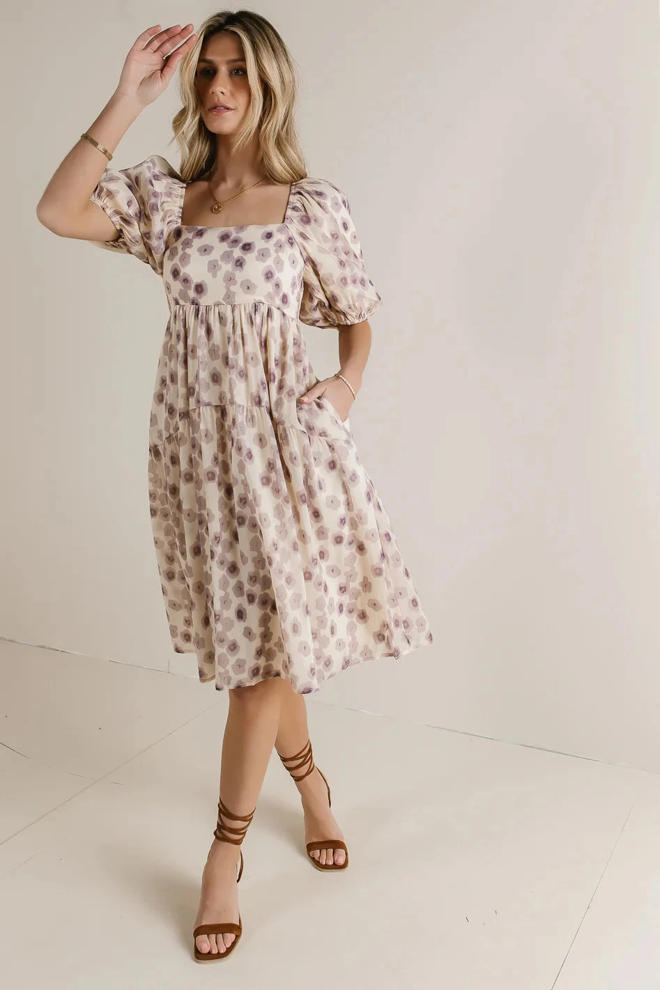 In The Fields Midi Dress In Lavender - Image 5