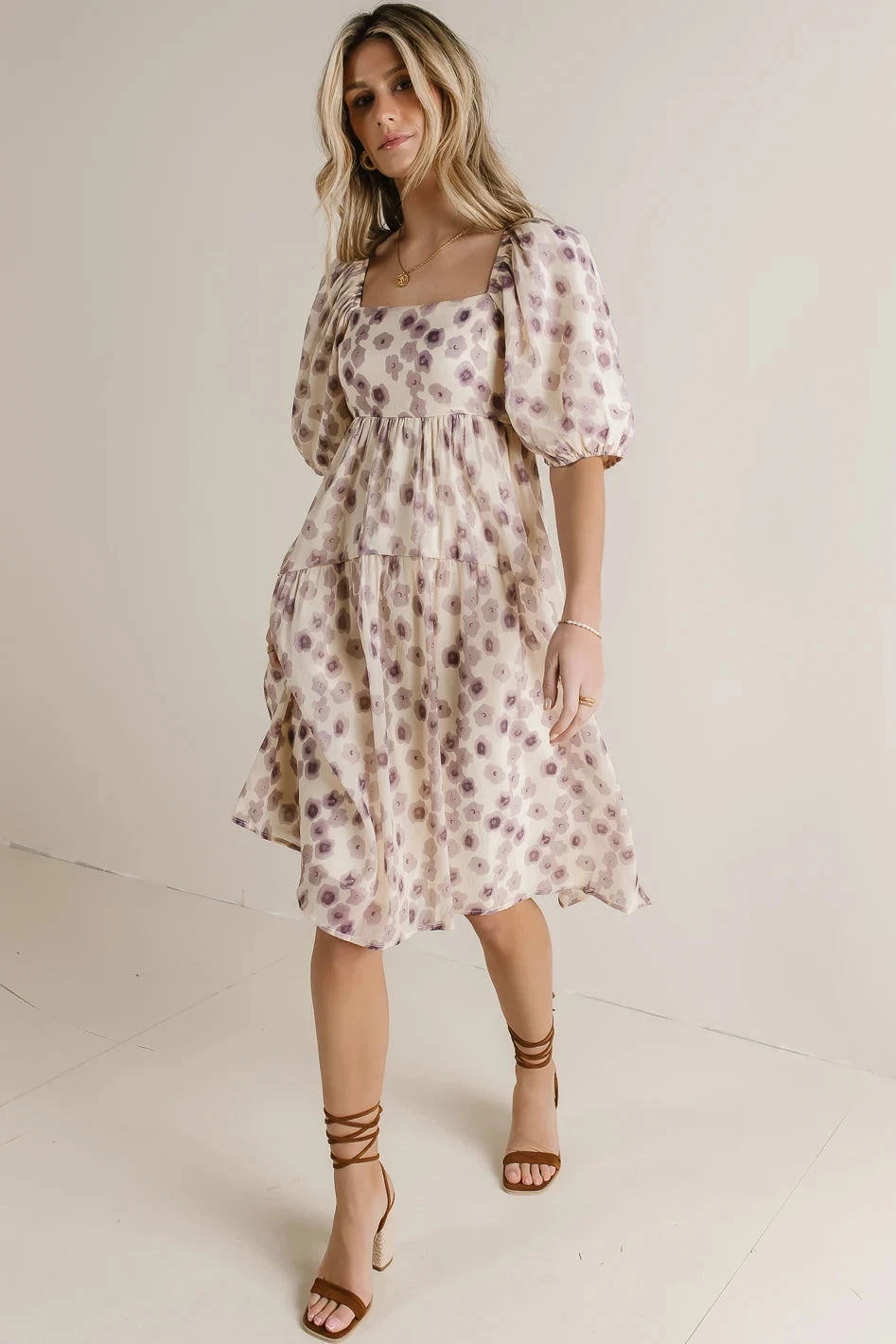 In The Fields Midi Dress In Lavender - Image 3