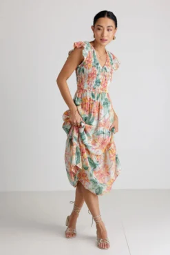 Tina Floral Midi Dress