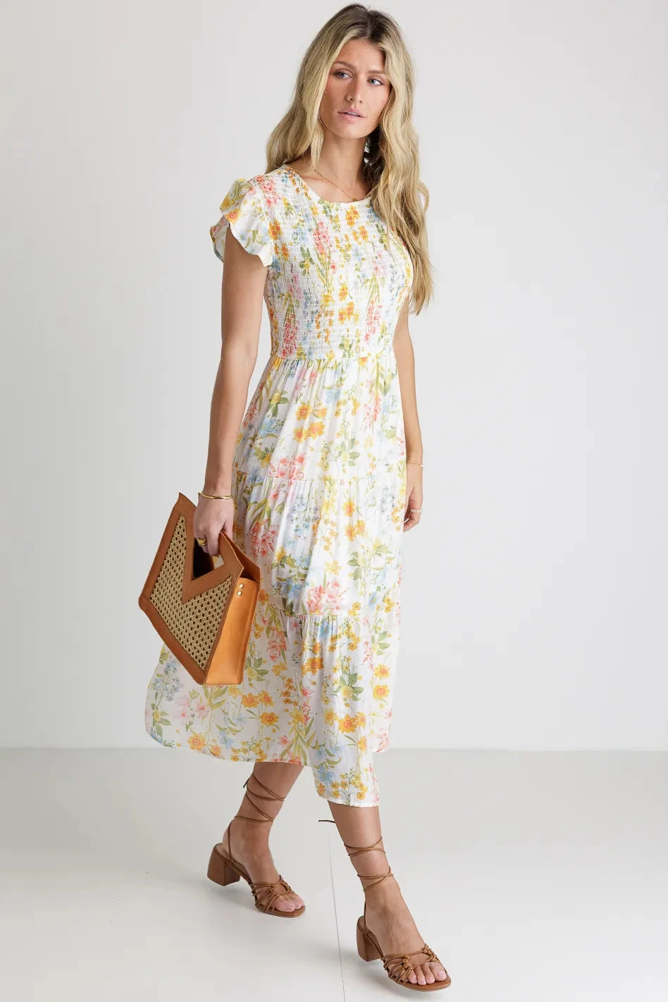 Here Comes The Sun Dress In Ivory - Image 3