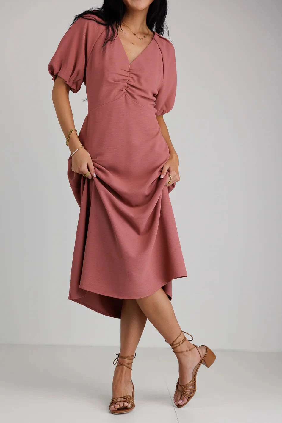 Maeve Midi Dress In Mauve