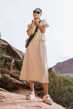 Sarah Twofer Dress In Beige