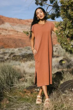 Shelese T-Shirt Dress In Clay