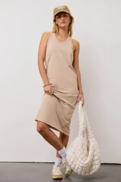 Caroline T-Shirt Dress In Tan