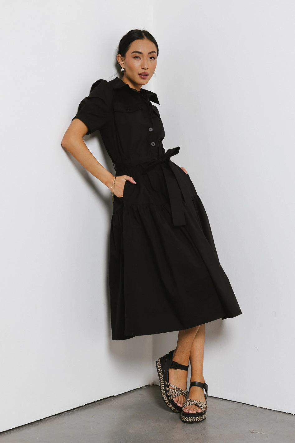 Britta Poplin Dress In Black