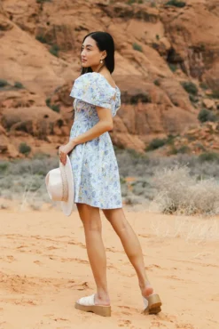 Kayra Floral Dress In Blue