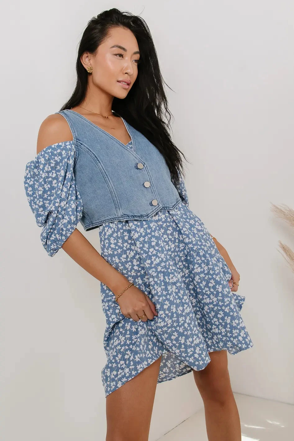 Irene Floral Mini Dress - Image 3