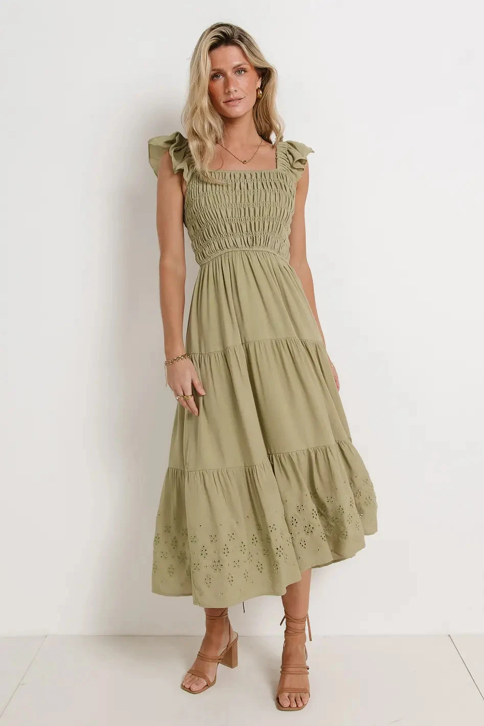 Maxton Midi Dress In Olive - Image 2