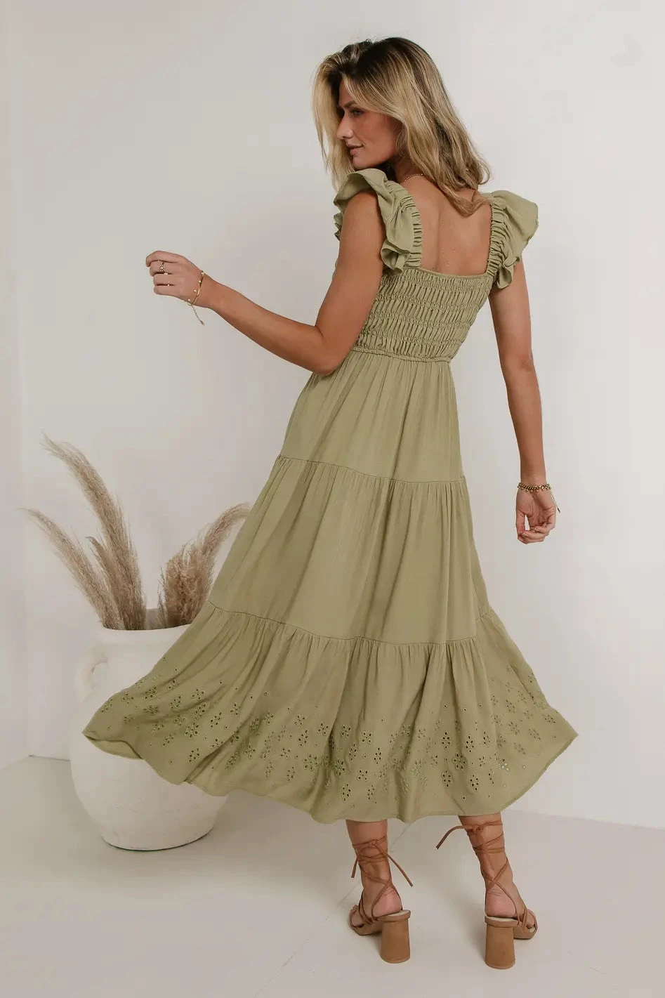 Maxton Midi Dress In Olive - Image 3