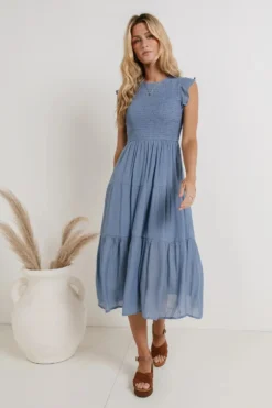 Declan Midi Dress In Blue