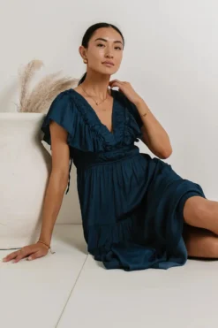 Alora Midi Dress In Teal