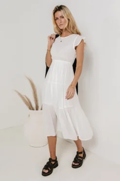Declan Midi Dress In White