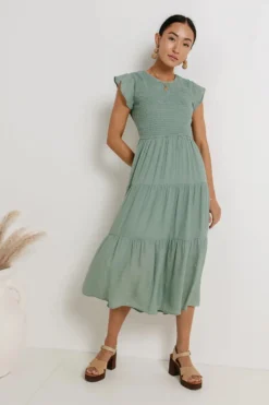 Declan Midi Dress In Sage