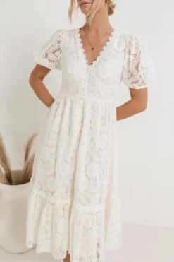 Rowan Lace Dress In White