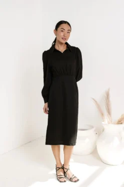 Catalina Collared Dress In Black