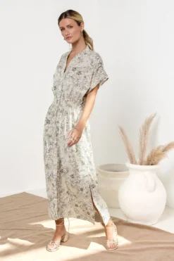 Maira Printed Dress In Sage