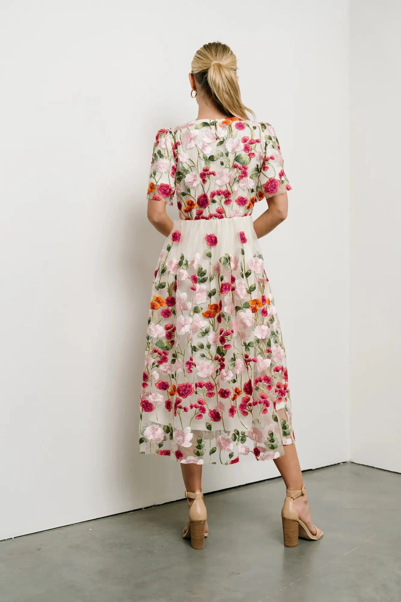 Floral Embroidered Mesh Dress - Image 5