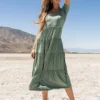 McKayla Tiered Dress In Sage