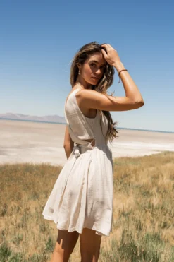 Waverly Mini Dress In Natural